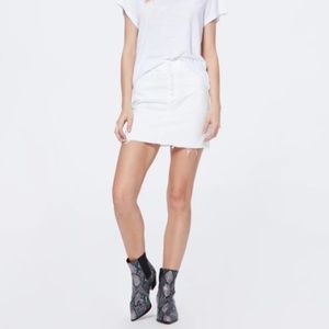 PAIGE Aideen Skirt - Crisp White Distressed